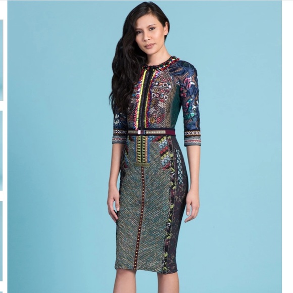 Byron Lars Multicolor Embellished Midi Dress - Picture 2 of 15